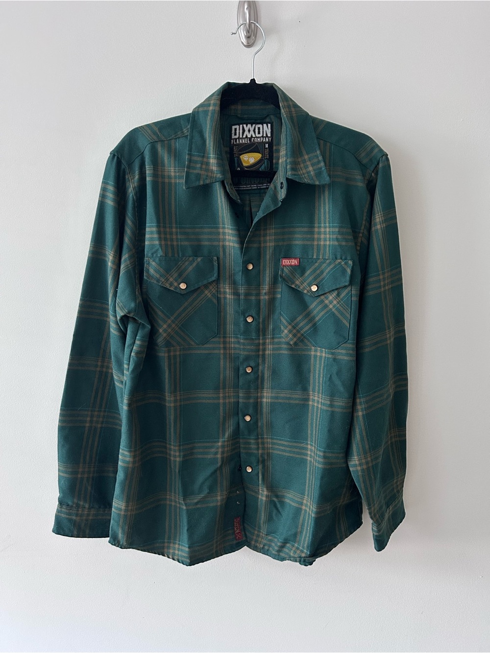 DIXXON Green Plaid Long-Sleeve Flannel Button Down Shirt